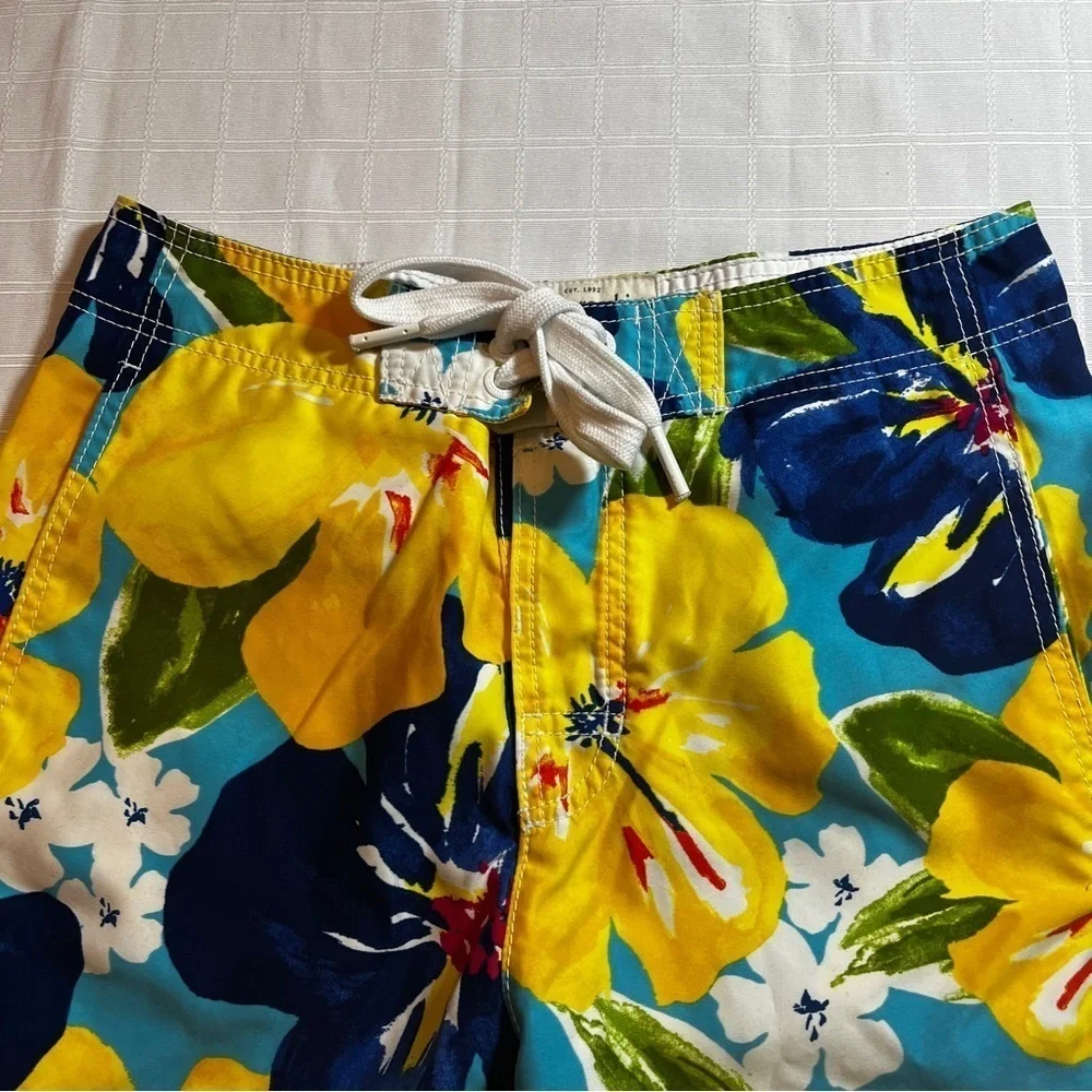 Abercrombie & Fitch Men's Bright Hawaiian Swim Board Shorts Size Small Beach - Picture 5 of 11